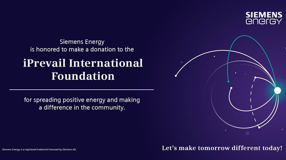 Siemens Recognizes iPrevail for Spreading Positive Energy in the Community
