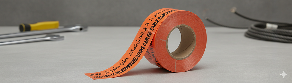 Detectable Warning Tape Orange 150mm × 150 Micron × 300m | Telecommunication