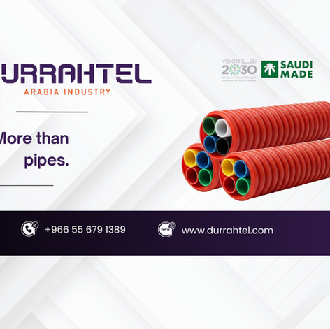 Durrahtel Arabia 110mm Corrugated Optical Duct with 4-38mm colored subducts and pull ropes