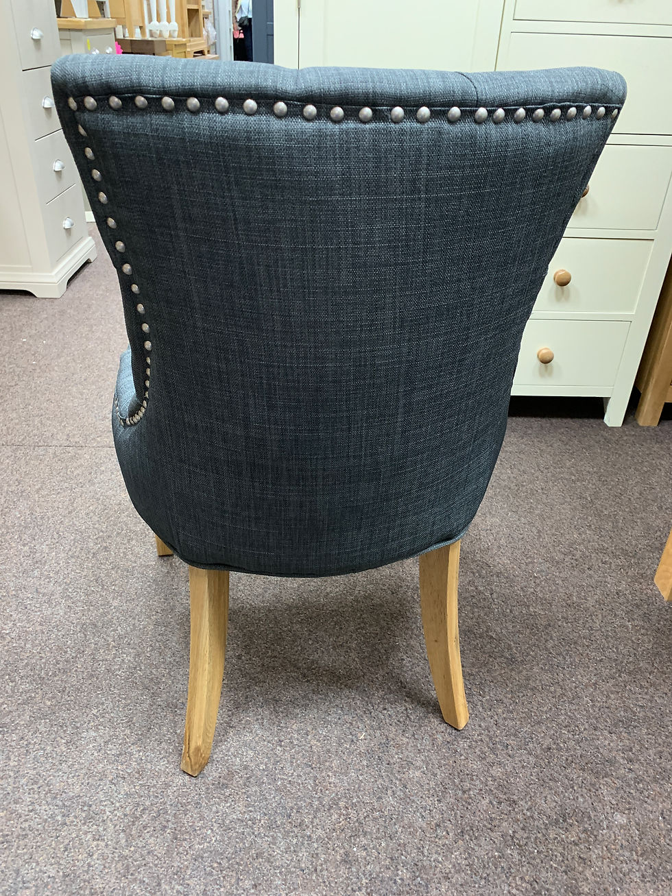 Thumbnail: Upholstered Button Back Chair - Charcoal