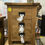 Thumbnail: Real oak bedside cabinet with metal drop handles 