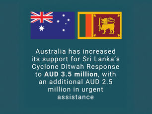 Australia increased the support for Sri Lanka to AUD 3.5 million