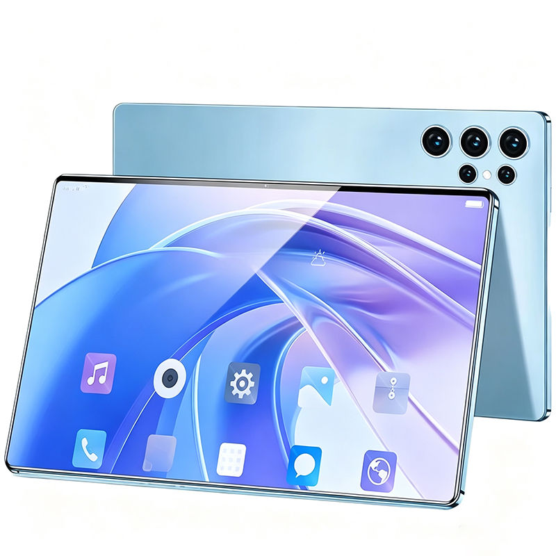 10.1 inch Android 13 tablet front and back view with slim design and dual camera