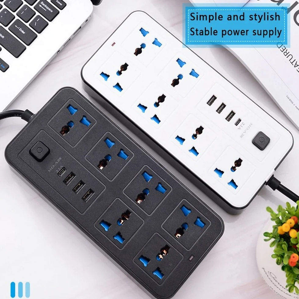 uk power strip with usb c and multiple sockets for home and office use