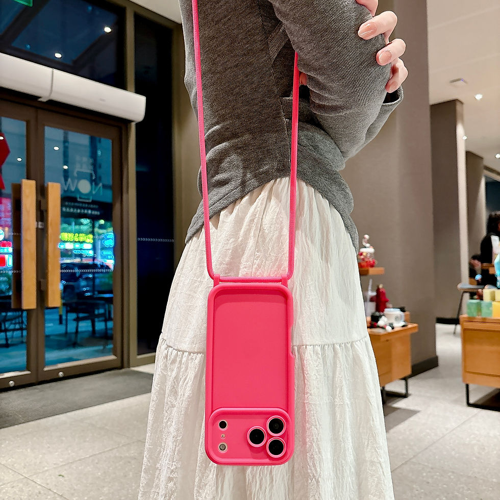 Thumbnail: pink iphone crossbody case uk worn crossbody for hands free everyday lifestyle