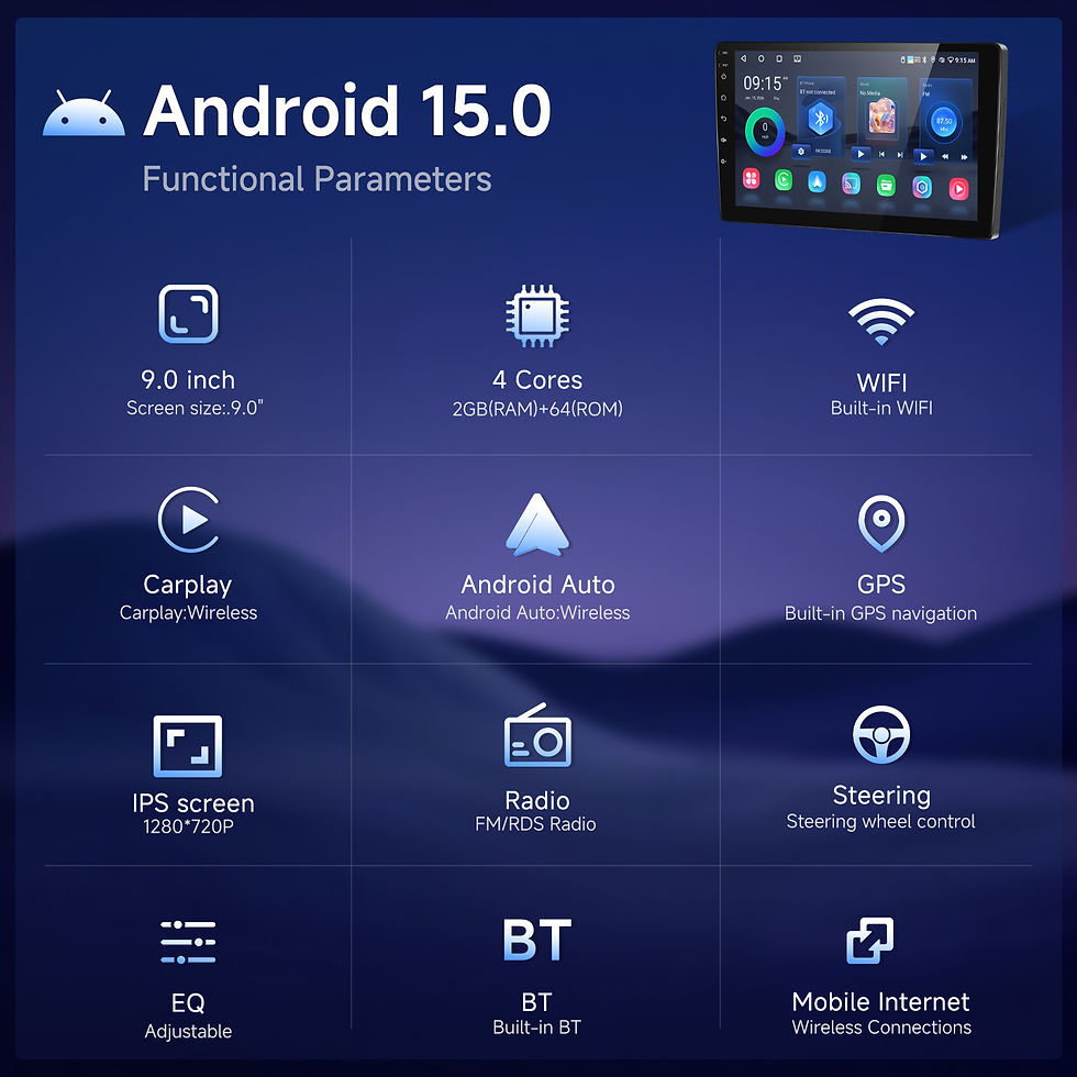 Thumbnail: Car Stereo UK – 9" Wireless CarPlay Android Auto GPS Screen