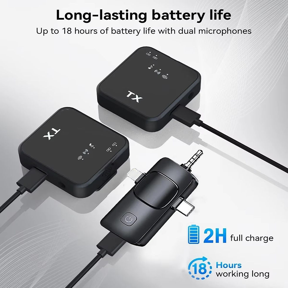 Thumbnail: 3-in-1 Wireless Lavalier Microphone for iPhone & Android – Creator Kit