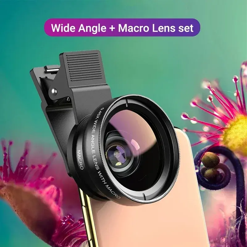 Thumbnail: Black clip-on phone camera lens attached to a smartphone for creative photography