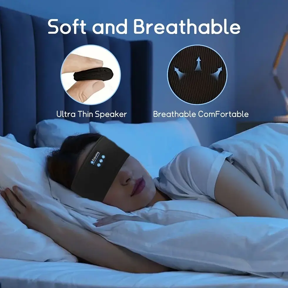 Thumbnail: Wireless bluetooth sleep mask for side sleepers with flat ultra thin speakers