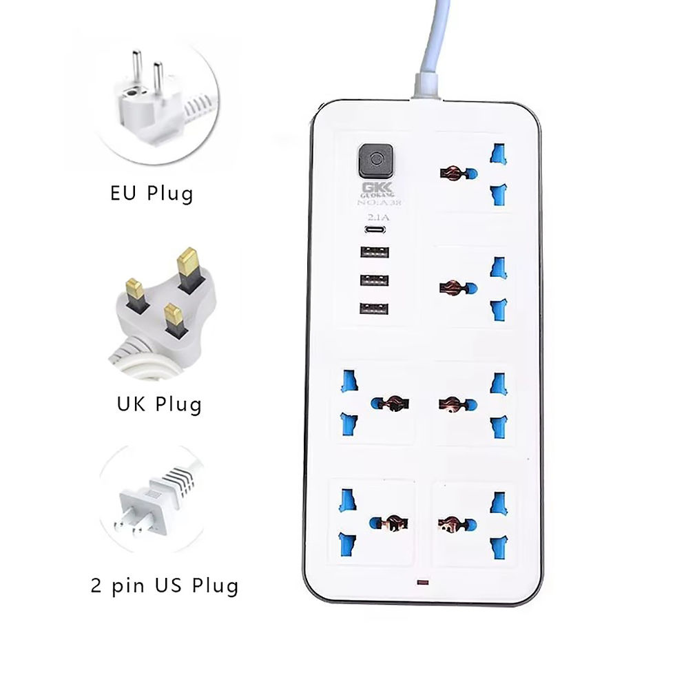 Thumbnail: extension lead uk with usb and usb c ports showing multiple charging options