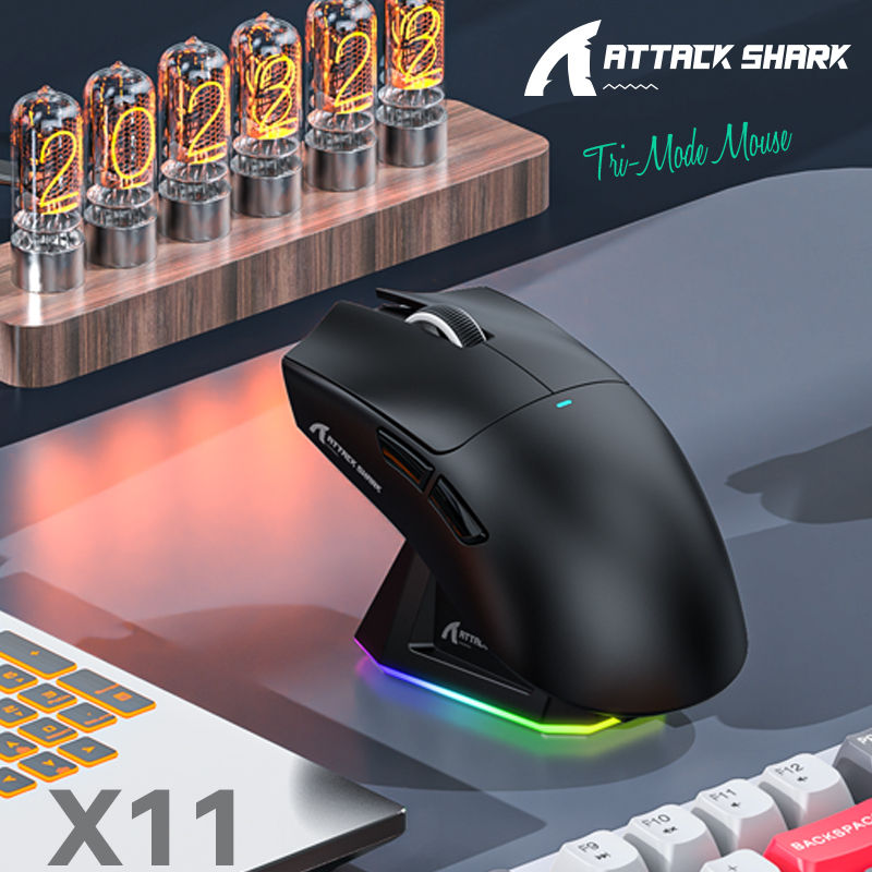 wireless gaming mouse with RGB charging dock lightweight high DPI gaming setup