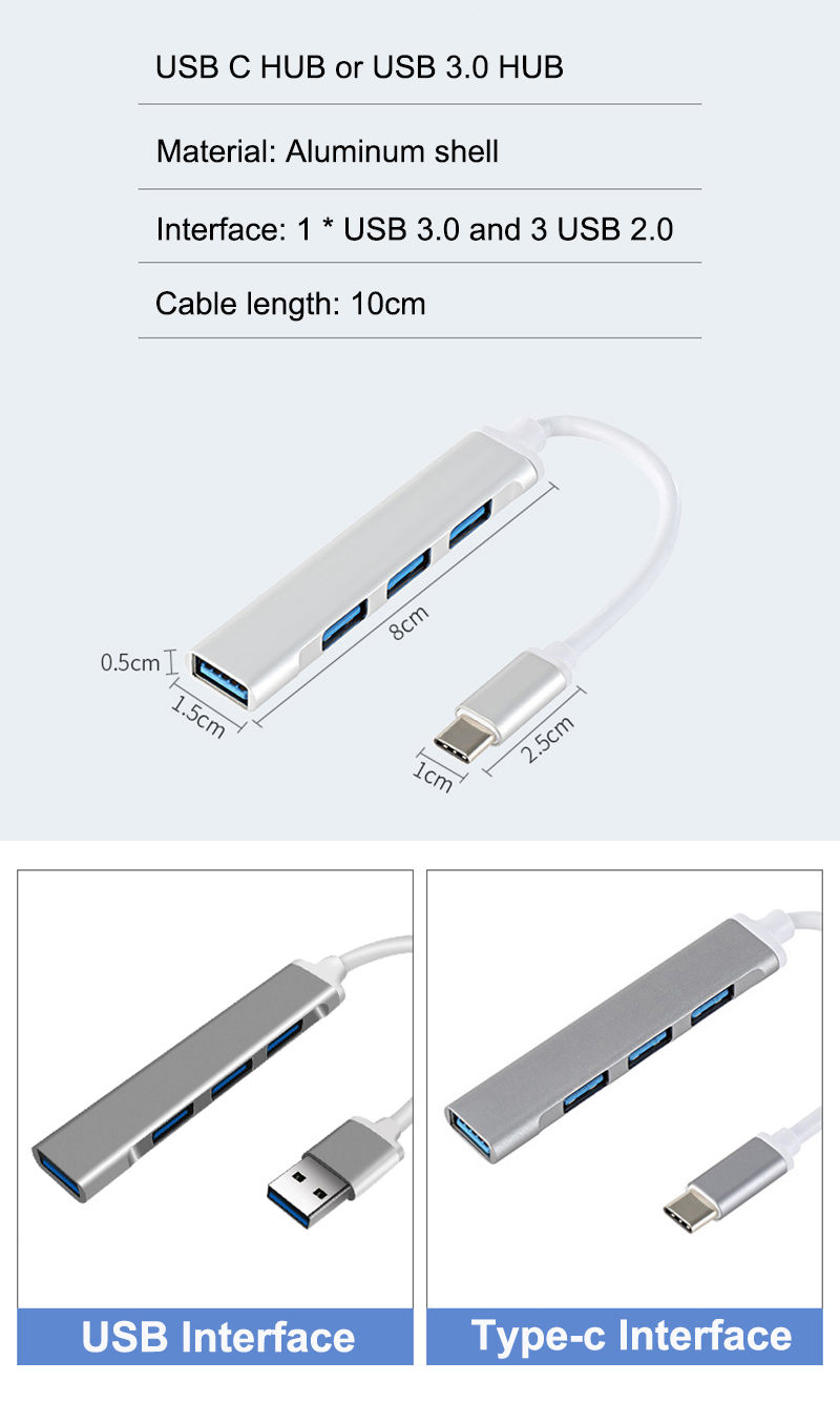 Thumbnail: ProLink 4-port USB-C adapter expanding laptop ports for home office UK