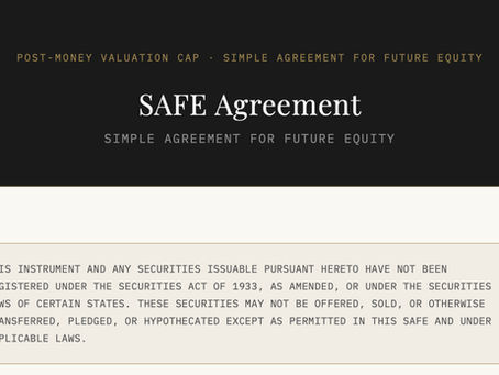 Money-for-startups: 📋 SAFE Template