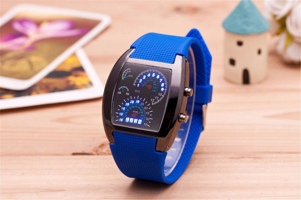 MONTRE MOTARD LED (BLEU)