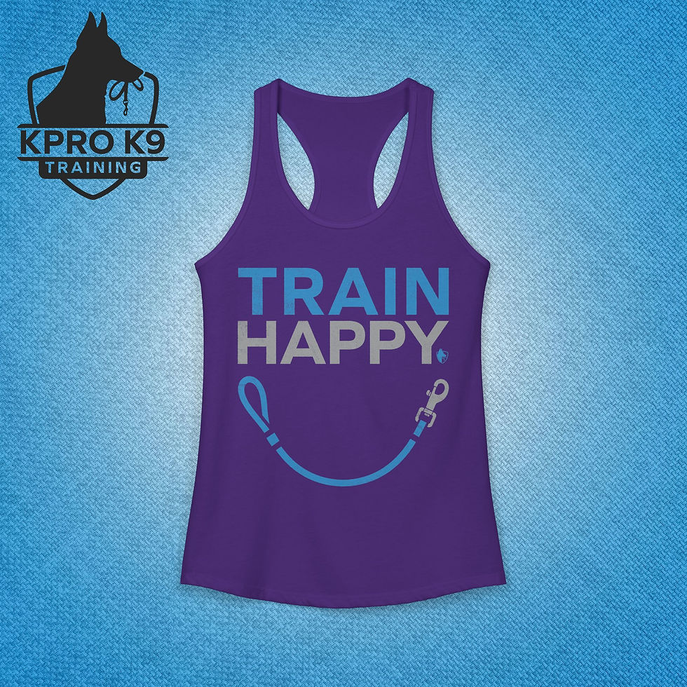 Thumbnail: "Train Happy" | Ladies Racerback Tank | KPro K9 Shop
