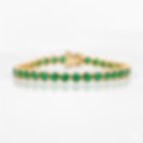 Octagon Cut Emerald Tennis Bracelet, 14k Solid Yellow Gold Handmade Fine Jewelry