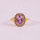 Thumbnail: Oval Amethyst Halo Ring, 925 Sterling Silver Wedding Ring, Minimalist Ring.