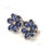 Thumbnail: Natural Pear Blue Sapphire & Diamond Stud Earnings, 14k Solid Gold Stud Earring