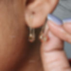 Thumbnail: Solid 14k Yellow Gold Simple Tiny Safety Pin Earring, Handmade Fine.