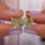 Thumbnail: Baguette & Princess Emerald & Diamond Zig-Zag Eternity Ring In 14k Yellow Gold