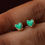 Thumbnail: Natural Emerald Heart Studs Dainty Earrings, 14k Gold Fine Earrings Jewelry