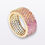 Thumbnail: Natural Rainbow Sapphire Eternity Ring, 14K Solid Gold Five Row