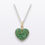 Thumbnail: Natural Emerald Heart Prong Set Pendant in 14K Solid Gold