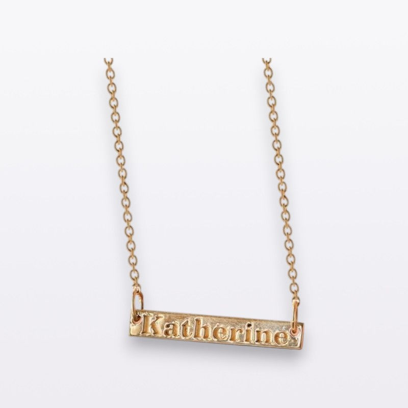 14k Solid Gold Initial Name Necklace, Engraving Square Customized Name Pendant,