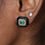 Thumbnail: Black Onyx & Oval Emerald Studs In Solid 14k Rose Gold Natural Diamonds Jewelry
