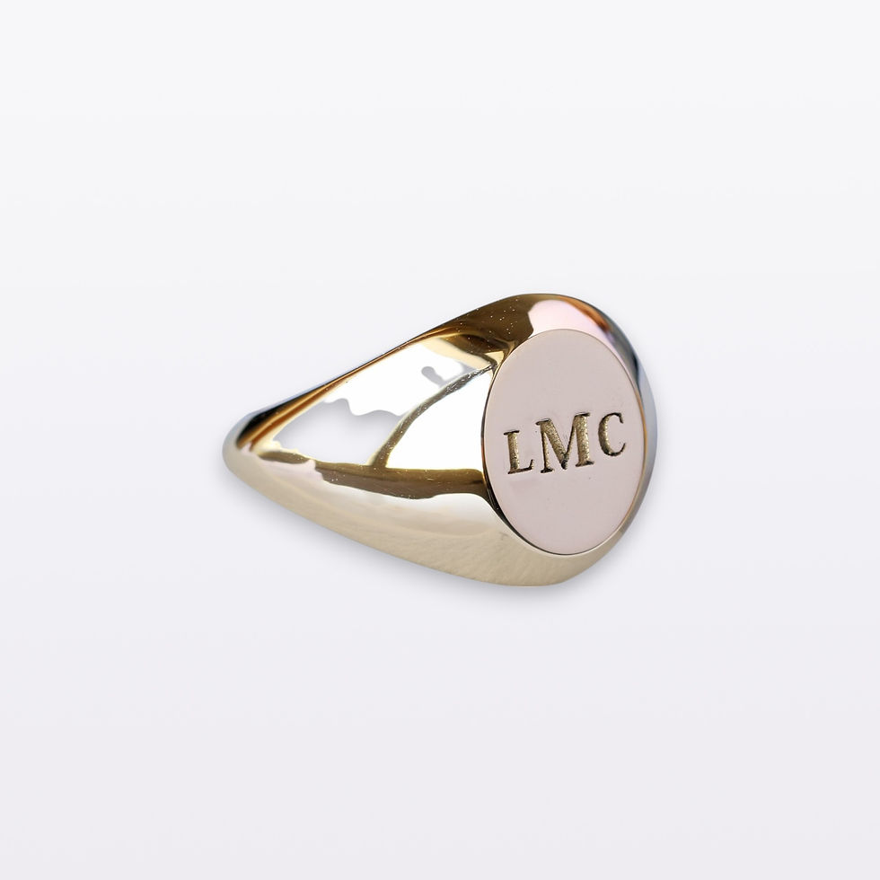 Thumbnail: Solid 14K Yellow Gold Oval Signet Ring/Plain Band Jewelry Fine.