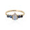 Thumbnail: Pear Rainbow Moonstone & Blue Sapphire Ring in 14K Yellow Gold
