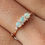 Thumbnail: Trio Opal With Six Diamonds Dainty Ring In Solid 14k Yellow Gold Jewelry
