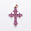 Thumbnail: Natural Pink Sapphire Cross Charm Pendant, 14k Solid Rose Gold Pendant For Her