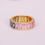 Thumbnail: Emerald Cut Rainbow Sapphire &Real Diamond Eternity Band Ring14k Gold Ombre Band