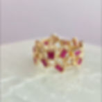 Thumbnail: Baguette & Princess Emerald & Diamond Zig-Zag Eternity Ring In 14k Yellow Gold
