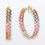 Thumbnail: Natural Rainbow Sapphire Chain Big Open Hoop Earring, 14K Gold Earring