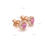 Thumbnail: 4mm Heart Genuine Pink Sapphire & Natural Diamond Halo Studs Earrings 14k Gold