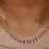 Thumbnail: Natural Pink Ruby & Natural Diamonds Drop Choker Necklace  in 14k Yellow Gold