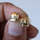 Thumbnail: Natural Opal Skull Halloween Studs in Solid 14k Yellow Gold Earring