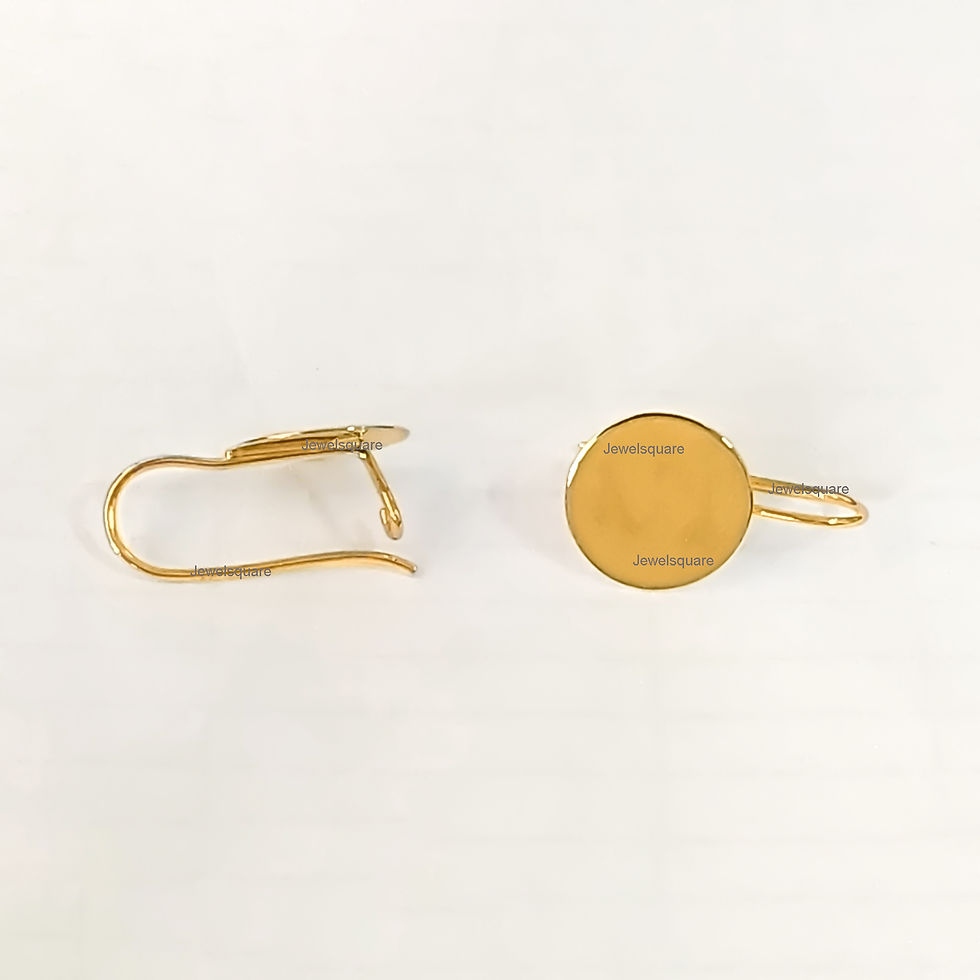 Thumbnail: Plain Gold Disc Hook Earrings In 14k Solid Yellow Gold Fine  Gift Jewelry