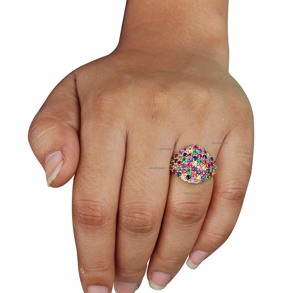 Thumbnail: Multi Sapphire Ring 14k Yellow Gold Jewelry For Women