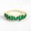 Thumbnail: Baguette Cut Zambian Emerald Zig Zag Half Eternity Ring In 14K Solid Yellow Gold