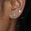 Thumbnail: Real Emerald & Si Clarity Natural Diamonds Starburst Studs In 14k Yellow Gold