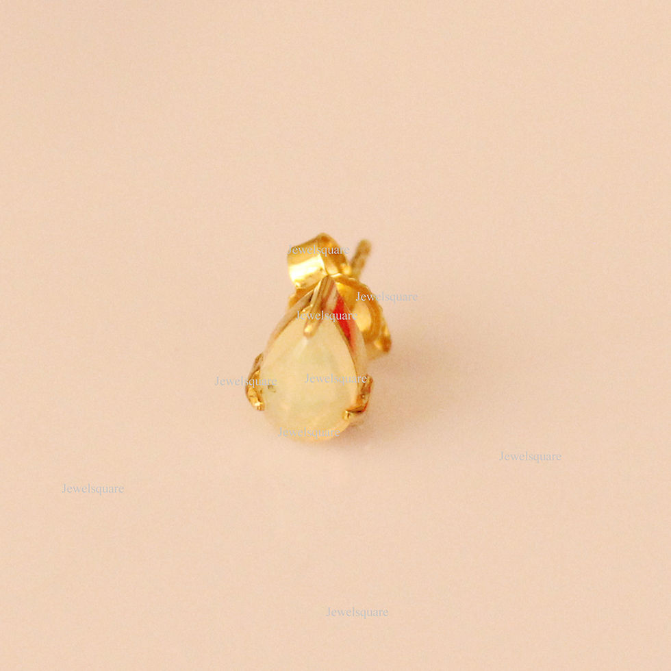 Thumbnail: Natural Pear Opal Stud in 14k Yellow Gold Jewelry