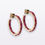 Thumbnail: Real Ruby Emerald Cut Inside Outside Open Hoops 14k Gold Earring
