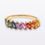 Thumbnail: Natural Rainbow Sapphire Marquise Half Eternity Ring,14K Gold Half Eternity Ring
