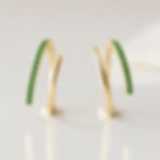 Thumbnail: Zambian Emerald Spiral Threader Earrings, Solid 14k Yellow Gold Dainty Jewelry