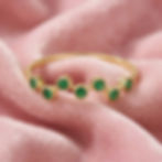 Thumbnail: Emerald Zig Zag Band Ring Solid 14K Yellow Gold Engagement Handmade Fine Jewelry