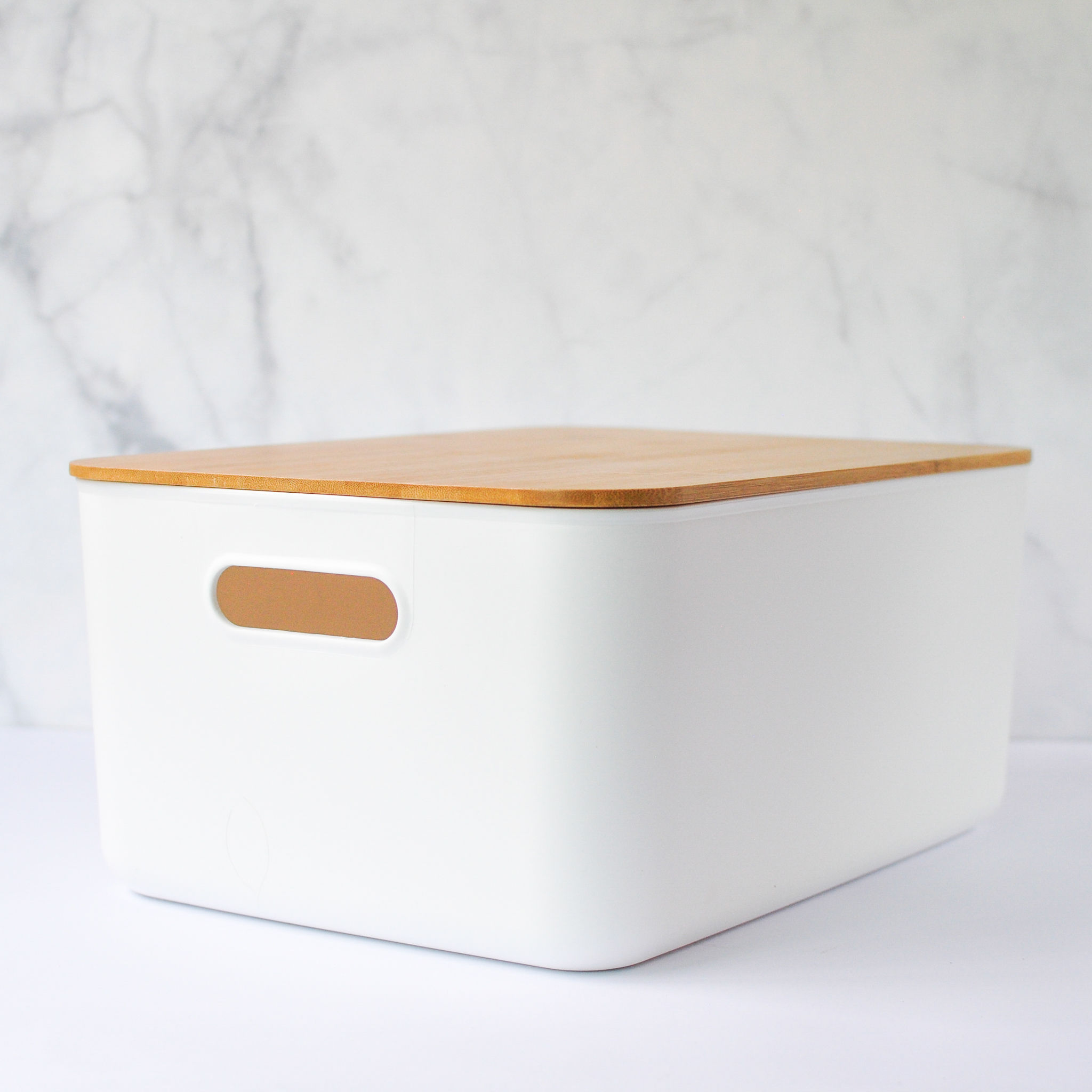 Large Storage Basket with Bamboo Lid