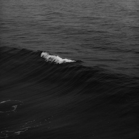 A black and white photo of an isolated ocean wave